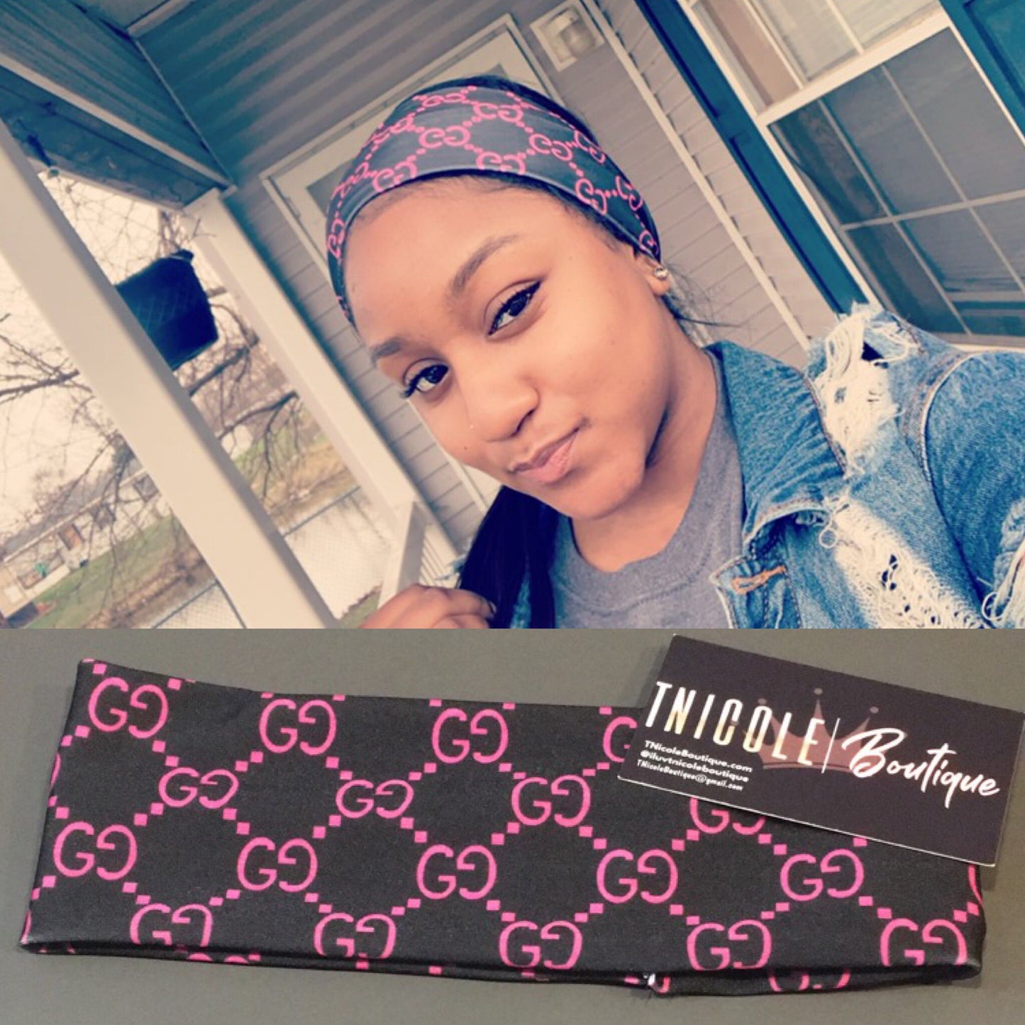 Pink + Black G-Headband